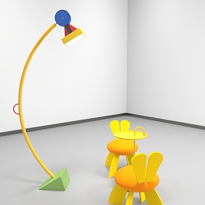 Modern Children's Chair Floor Lamp Children's Chair Children's Table Combination 3d model