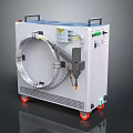 White Portable Industrial Equipment With Flexible Hose Orange Wheels And Handle
