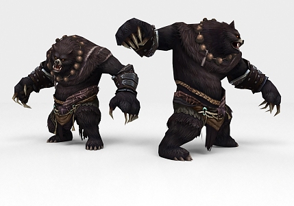 Modern game character black bear spirit beast game character 3d model