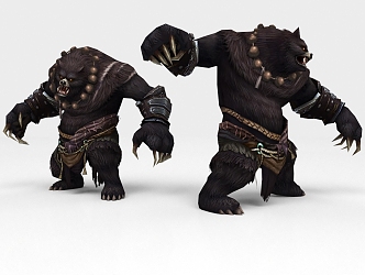 Modern game character black bear spirit beast game character 3d model