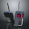Handheld Digital Communication Device With Antenna Red Display And Black Body Design