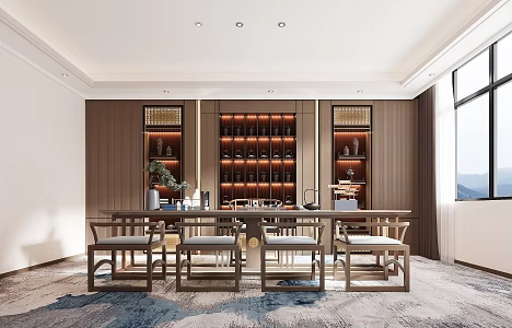 New Chinese Tea Room 3d model