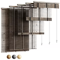 Modern Window Blinds With Wooden Slats For Home Interior Light Control