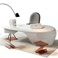 Modern Office Desks With Various Styles Chairs Lamps And Storage Drawers