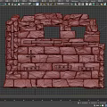 Medieval Stone Architectural Structure with Stacked Masonry Blocks and Fortress Design