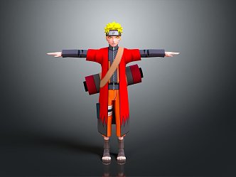 Naruto Unaruto Juvenile Magic Juvenile Magic Juvenile Magician Mage Male Character 3d model