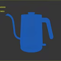 Stylish Electric Kettle With Silver Metal Body Wooden Handle And Long Spout Design