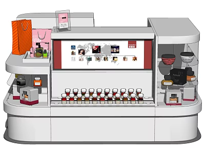 Modern Retail Display Shelves with Multi Tier Product Showcase for Store Merchandise 3d model