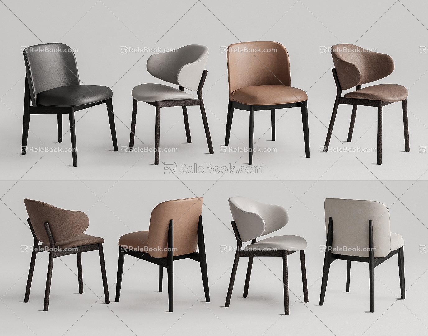 Dining Chair Single Chair Leisure Chair 3d model