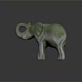 Green And White Elephant Sculpture With Minimalist Design Artistic Decoration Stylish Decorative Piece