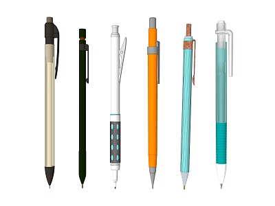 Variety Of Different Color Pens With Various Styles And Designs For Writing Use 3d model