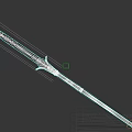 Medieval Spear With Sharp Metal Blade And Long Wooden Handle
