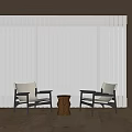 Modern Interior Featuring Stylish Table And Chairs With White Blinds