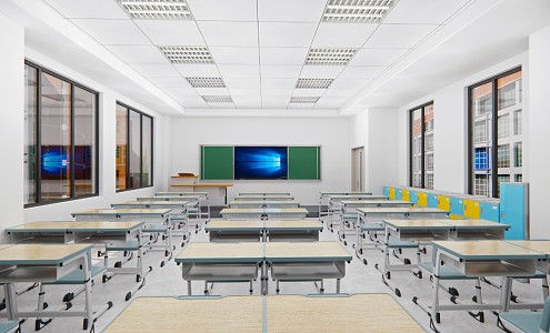 modern classroom 3d model