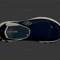 Navy Blue Leather Upper Casual Shoes With White Perforated Sole Design