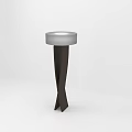 Modern Floor Lamp With Round Lampshade And Crossed Black Metal Stand