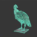 Vulture Flying Animal Taxidermy Specimen On White Base With Dark Background And Feathers