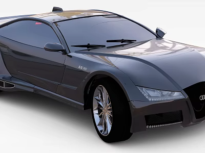 Audi Black Sports Car With Sleek Design And Stylish Alloy Wheels 3d model