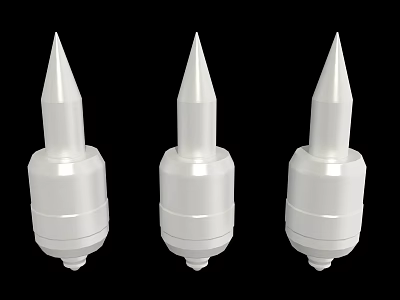 Set of Three White Conical Head Hardware Fastening Tools For Industrial Use 3d model
