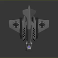 Futuristic 3D Model Flying Vehicle With Gray Streamlined Body Rotors Transparent Cockpit And Landing Gear