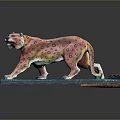 Colorful Leopard Sculpture With Blue Base As Decorative Art Piece