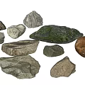 Landscape Stones Moss Stone Irregular Shapes 3d model