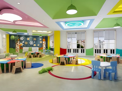 Modern Kindergarten Classroom 3d model