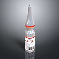 Medical Device Ampoule With Red Ring And Clear Label For Injection Use 3d model