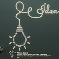 Creative Bulb Shaped Neon Lighting Combination With Idea Design And Glow Effect 3d model