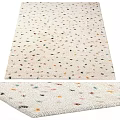 Square Rug With Neutral Base And Colorful Speckled Pattern For Modern Home Decor