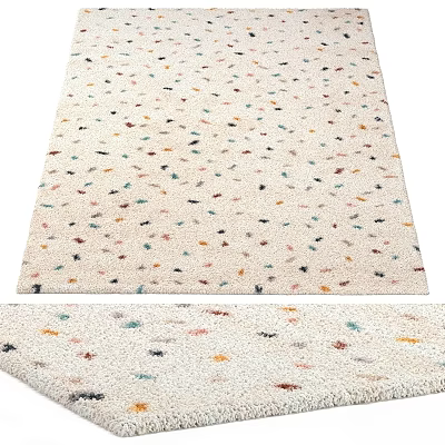 Square Rug With Neutral Base And Colorful Speckled Pattern For Modern Home Decor 3d model