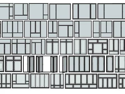 Various Window Design Styles For Home And Building Projects 3d model
