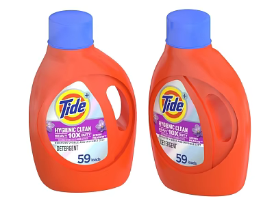 Tide Typhoon Clean Laundry Detergent Orange Bottles With Blue Caps And 59 Loads 3d model