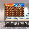 New Chinese-style Cigarette Hotel Cashier Cigarette Hotel Counter Tea Table Liquor Exhibition Hall 3d model