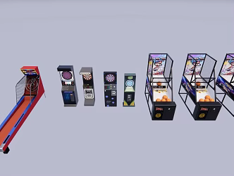 video game city equipment 3d model