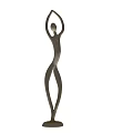 Modern Abstract Metal Human Figure Sculpture For Interior Decor