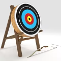 Archery Sports Equipment Set With Wooden Stand Target Bow And Arrow For Practice