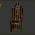 Traditional Wooden Chair With Carved Backrest Circular Cutout And Armrests Design