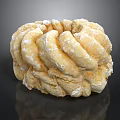 Fluffy Twisted Pastry with Golden Layers and White Powder Topping