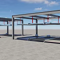 Modern Multi Level Car Parking Structure With Metal Frame And Lifting System 3d model