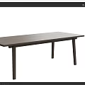 Modern Wooden Dining Table with Rectangular Top and Various Design Options 3d model