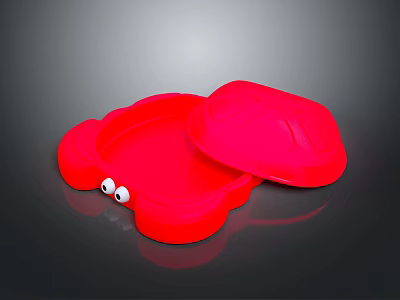 Red Crab Character Shaped Plate With Lid And White Googly Eyes Design 3d model