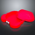 Red Crab Character Shaped Plate With Lid And White Googly Eyes Design