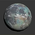 Colorful Detailed 3D Earth Globe Model With Blue Green White Surface