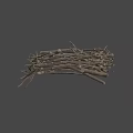 Natural Bird Nest Composed of Dry Twigs and Branches with Intricate Structure