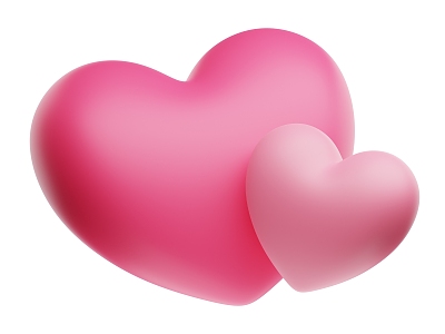 Modern love icon love balloon cartoon love 3d model