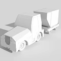 White Utility Vehicle With Cab And Black Cargo Container For Transportation 3d model