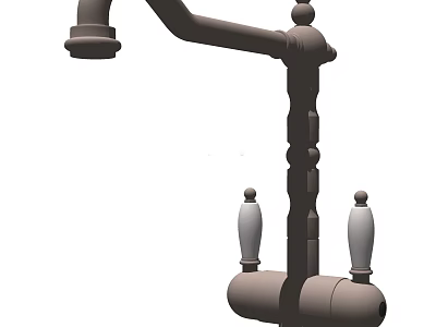 Vintage Brass Faucet With Dual Handles For Classic Bathroom Design 3d model