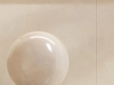 Elegant Smooth Beige Marble Sphere On Textured Wall Surface Interior 3d model