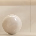 Elegant Smooth Beige Marble Sphere On Textured Wall Surface Interior